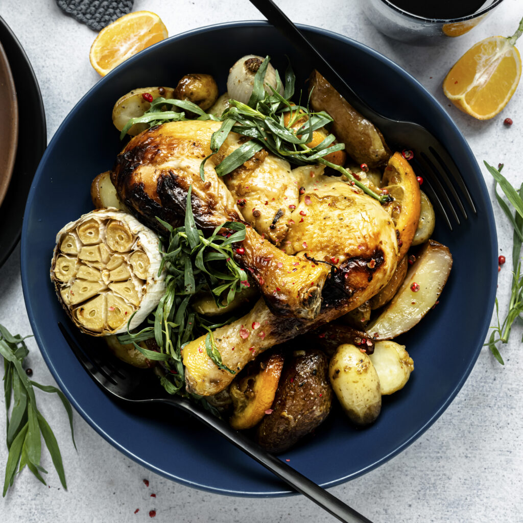 Honey Garlic Chicken with Roasted Vegetables